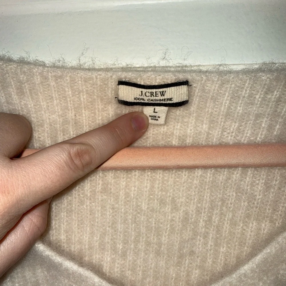 J. Crew Cream V-Neck Sweater - Picture 4 of 6